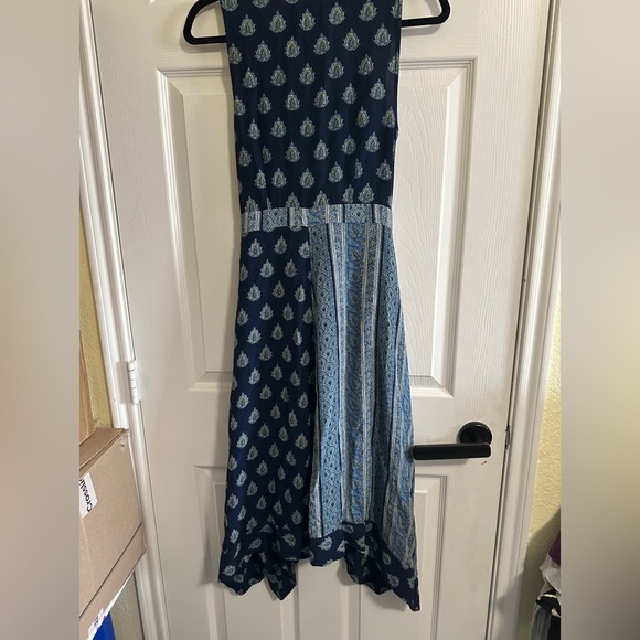 Anthropologie Maeve Eclipsed Faux Wrap Blue Paisley Motif Dress  Size 4 EUC - Picture 4 of 5